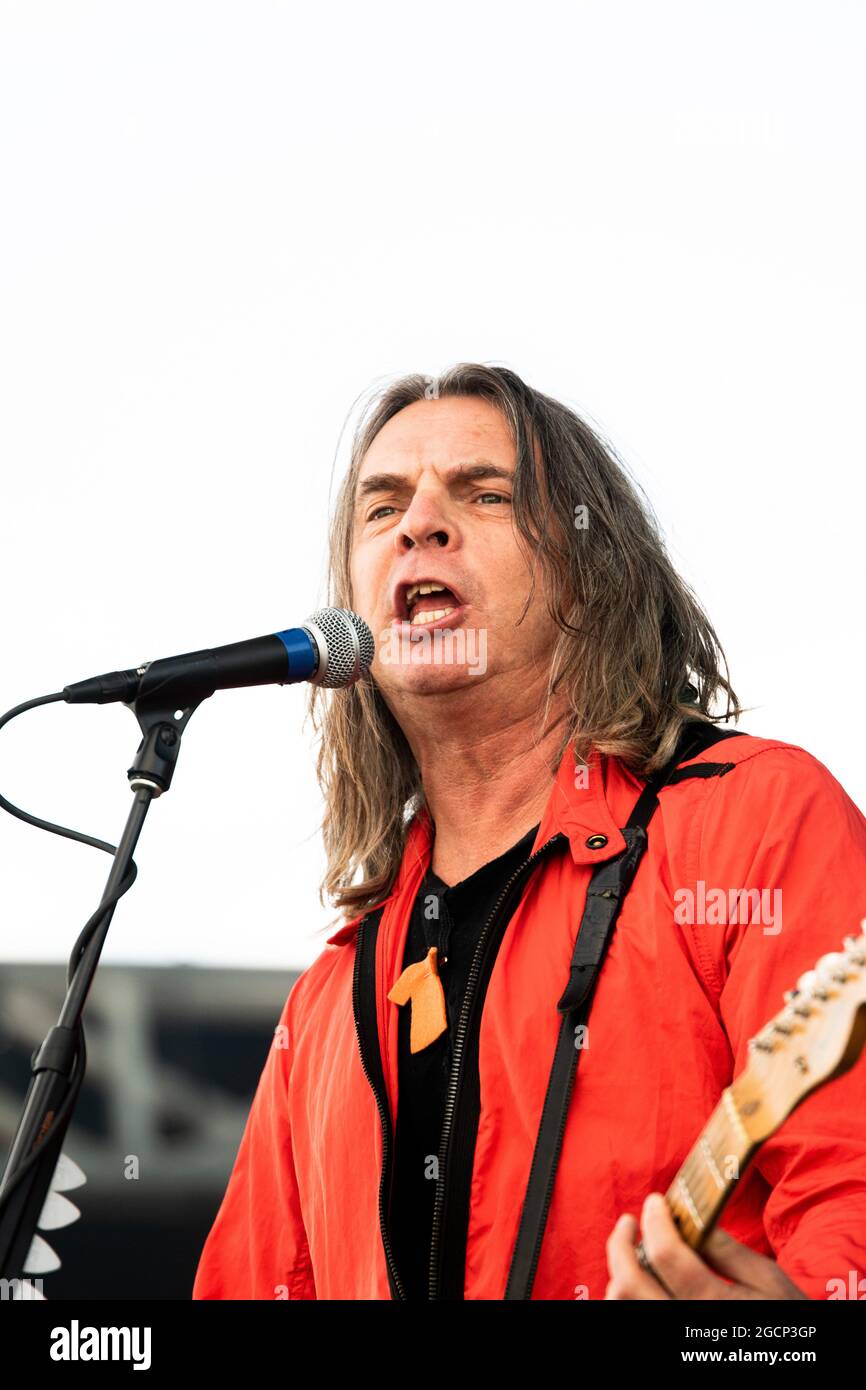 Edmonton Canada 08th Aug 21 Neil Osborne Of 54 40 Rock Band Performs Live On Stage During The Together Again Festival At Northlands Exhibition Grounds In Edmonton Together Again Yeg Festival Is A Series