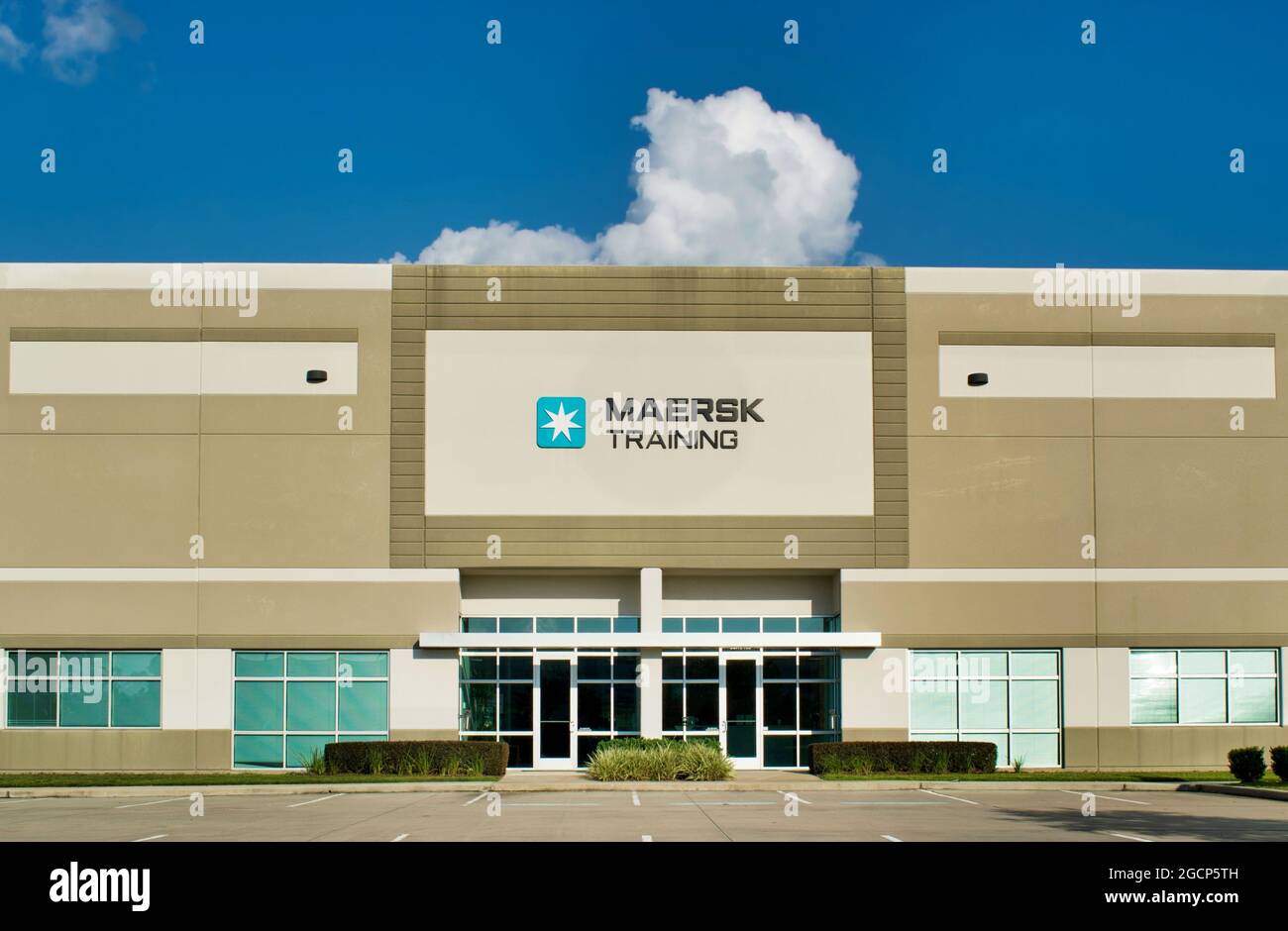 Houston, Texas USA 10-06-2019: Maersk Training Center in Houston, TX. Used to train teams of drilling workers with simulators. Stock Photo