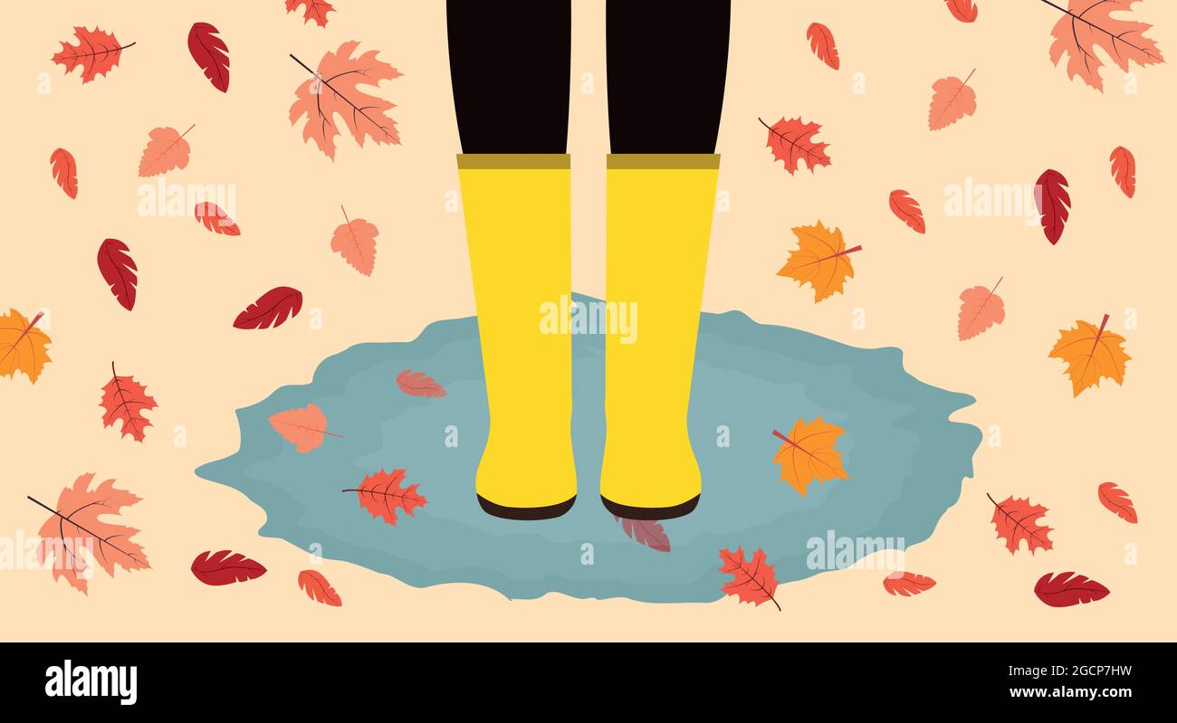 Falling leaves. Vector illustration in flat design Stock Vector