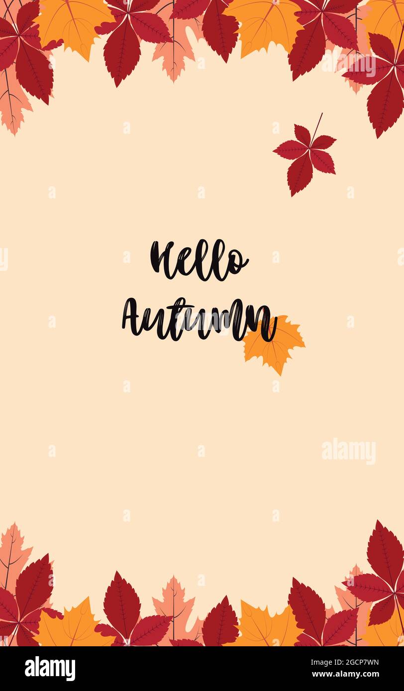 Autumn leaves. Vector illustration with copy space Stock Vector