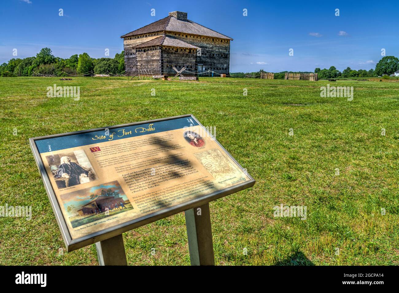An information sign at Fort Dobbs, a North Carolina Historic Site from the French and Indian War