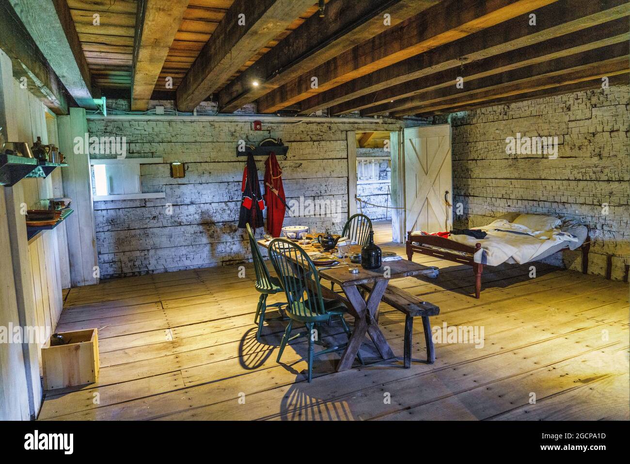The officers quarters inside Fort Dobbs, a North Carolina Historic Site from the French and