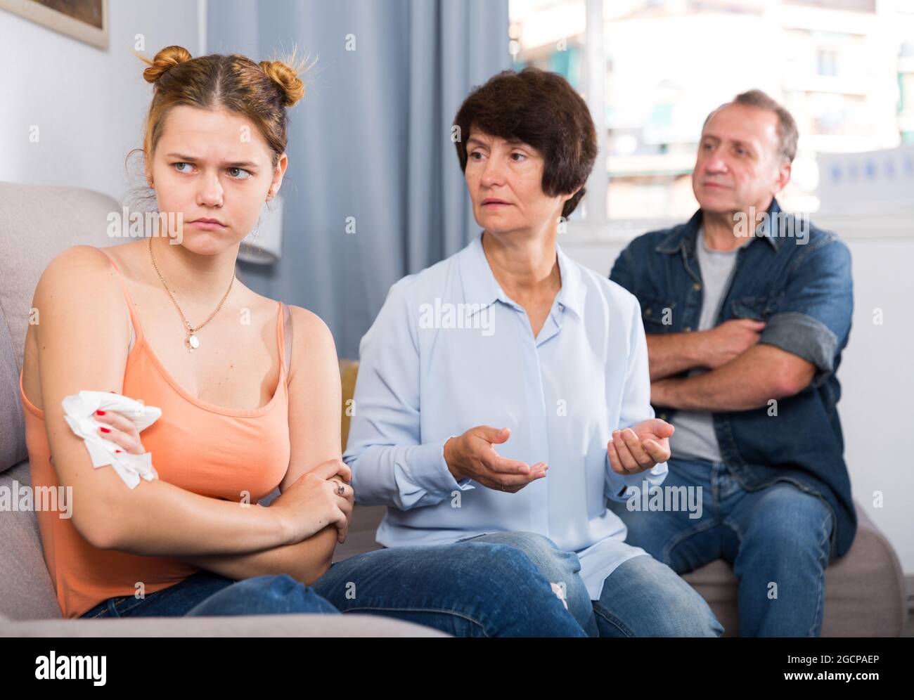 Mature dad adult daughter unhappy hi-res stock photography and images ...