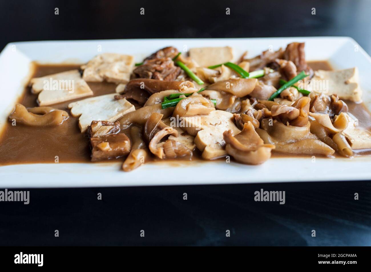 Offal and tofu dish, Qingdao Stock Photo