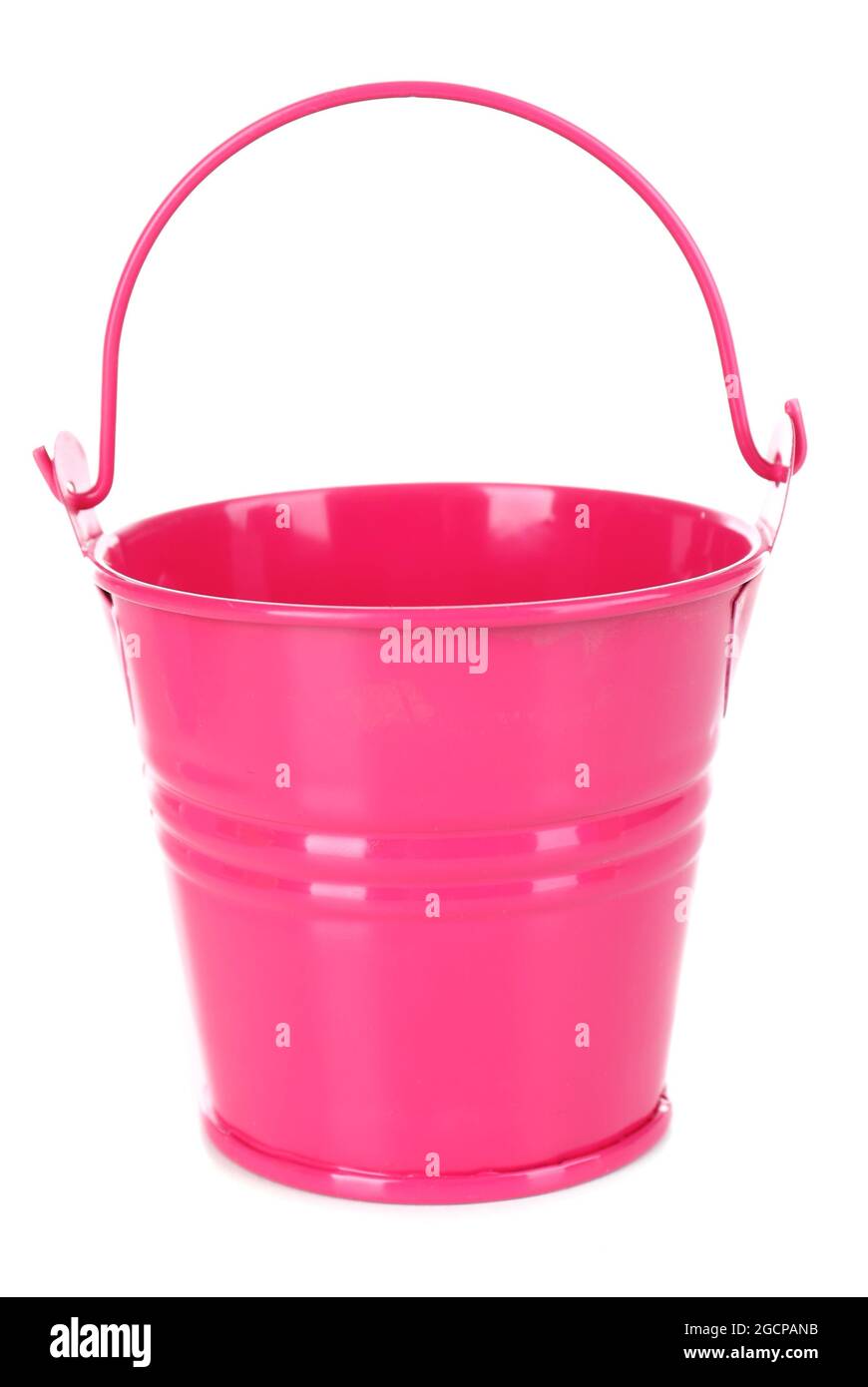 Empty bucket isolated on white Stock Photo Alamy