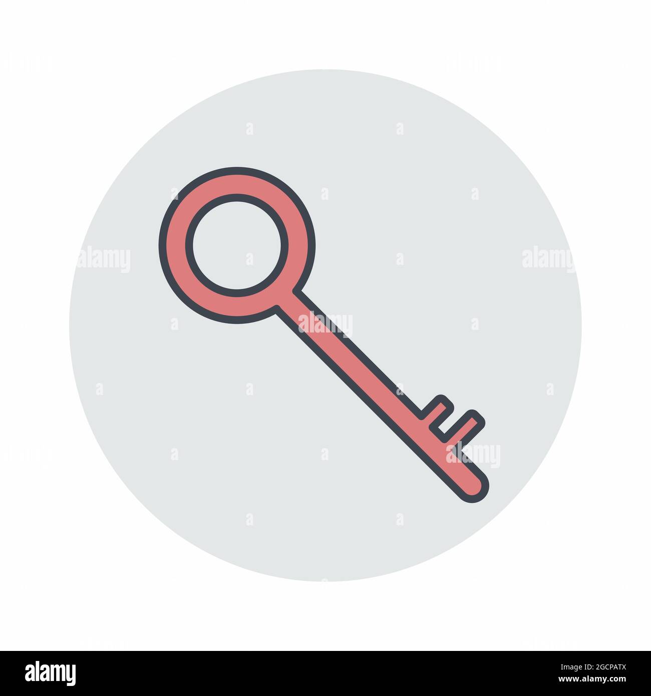 Vector Graphic of Key - Color Mate Style - simple illustration