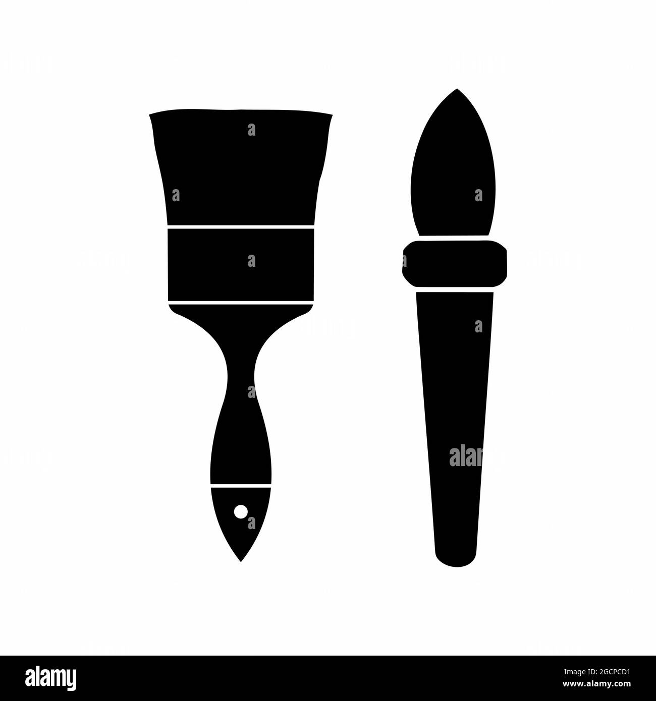 Icon Vector of Paint Brushes - Black Style - simple illustration ...