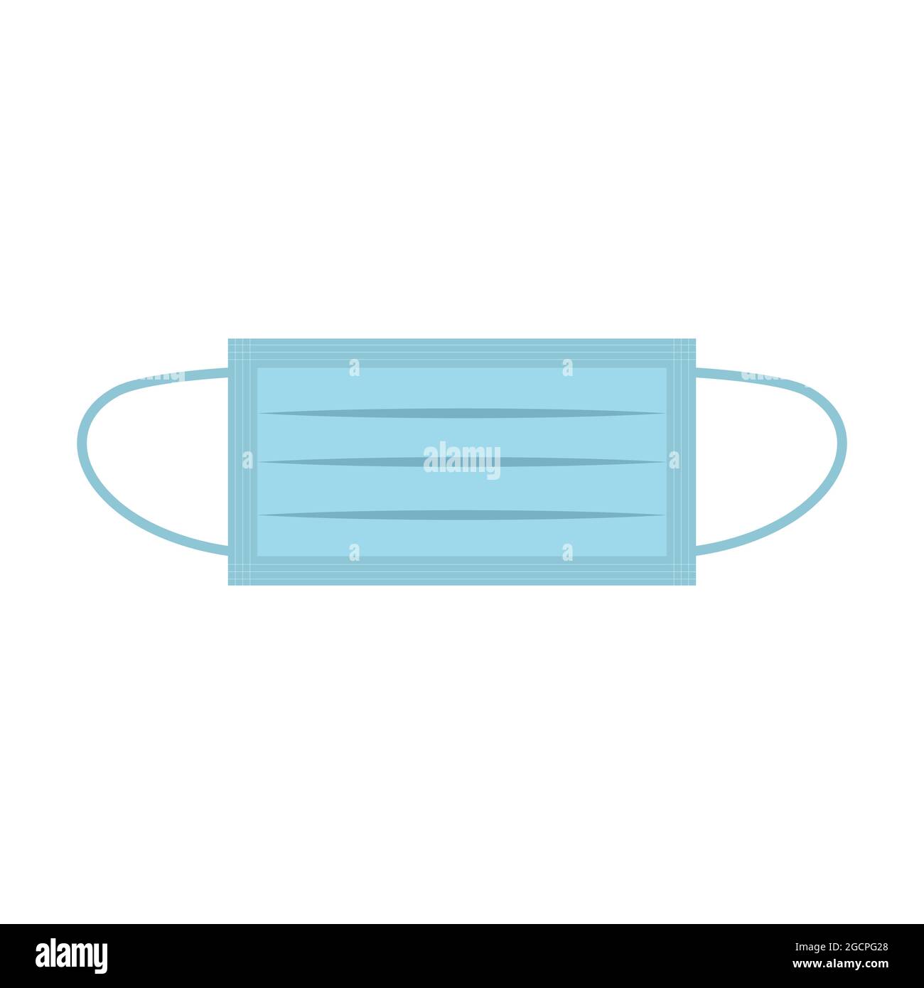 Blue medical face mask icon vector isolate on white background for