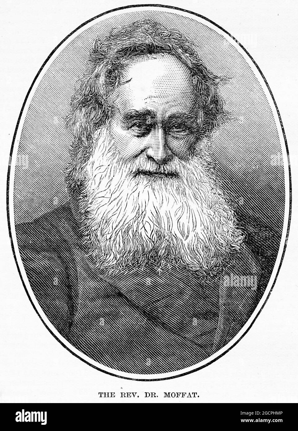 Engraved portrait of the Reverend Doctor Moffatt Stock Photo