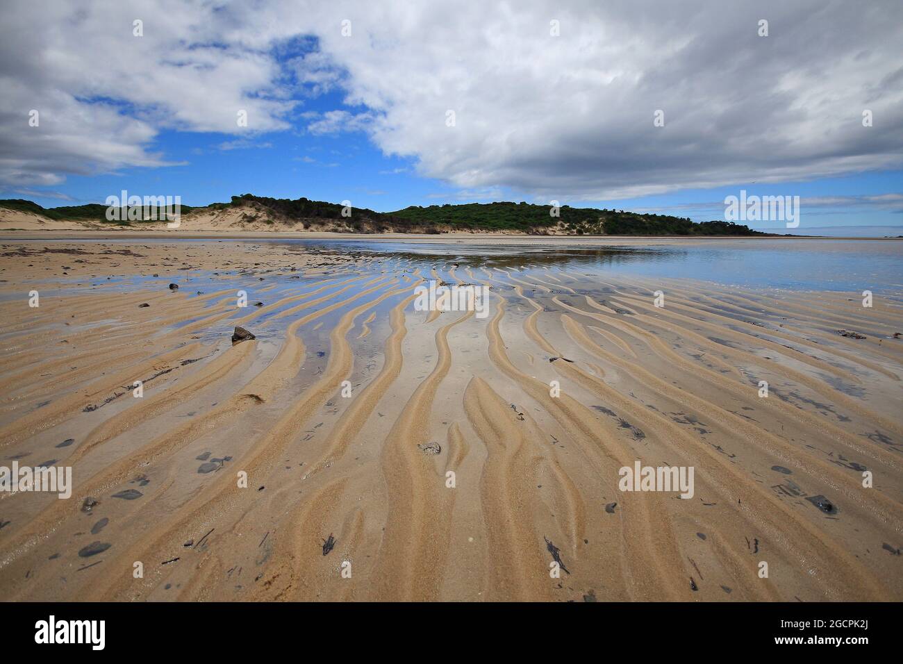 patterns on a sandy beach in tasmania Stock Photo