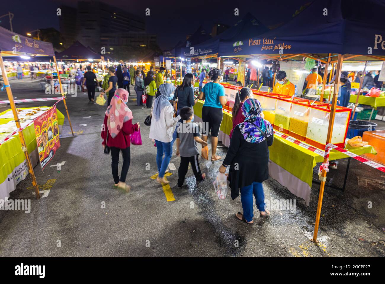 Street food night market at Putrajaya, near Kuala Lumpur. Muslim Malay