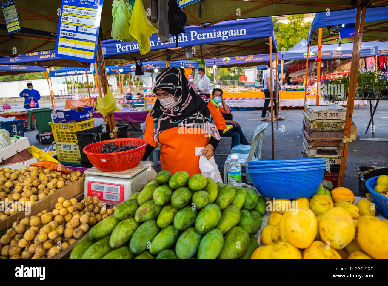Vegetable traders at a fresh market in Putrajaya, near the capital