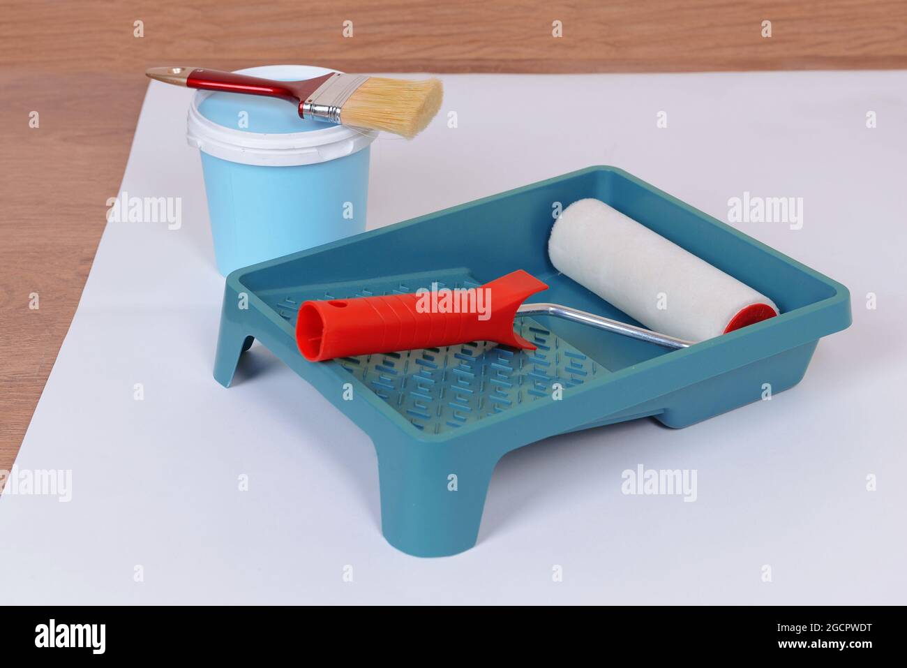 Paint on floor in room Stock Photo Alamy