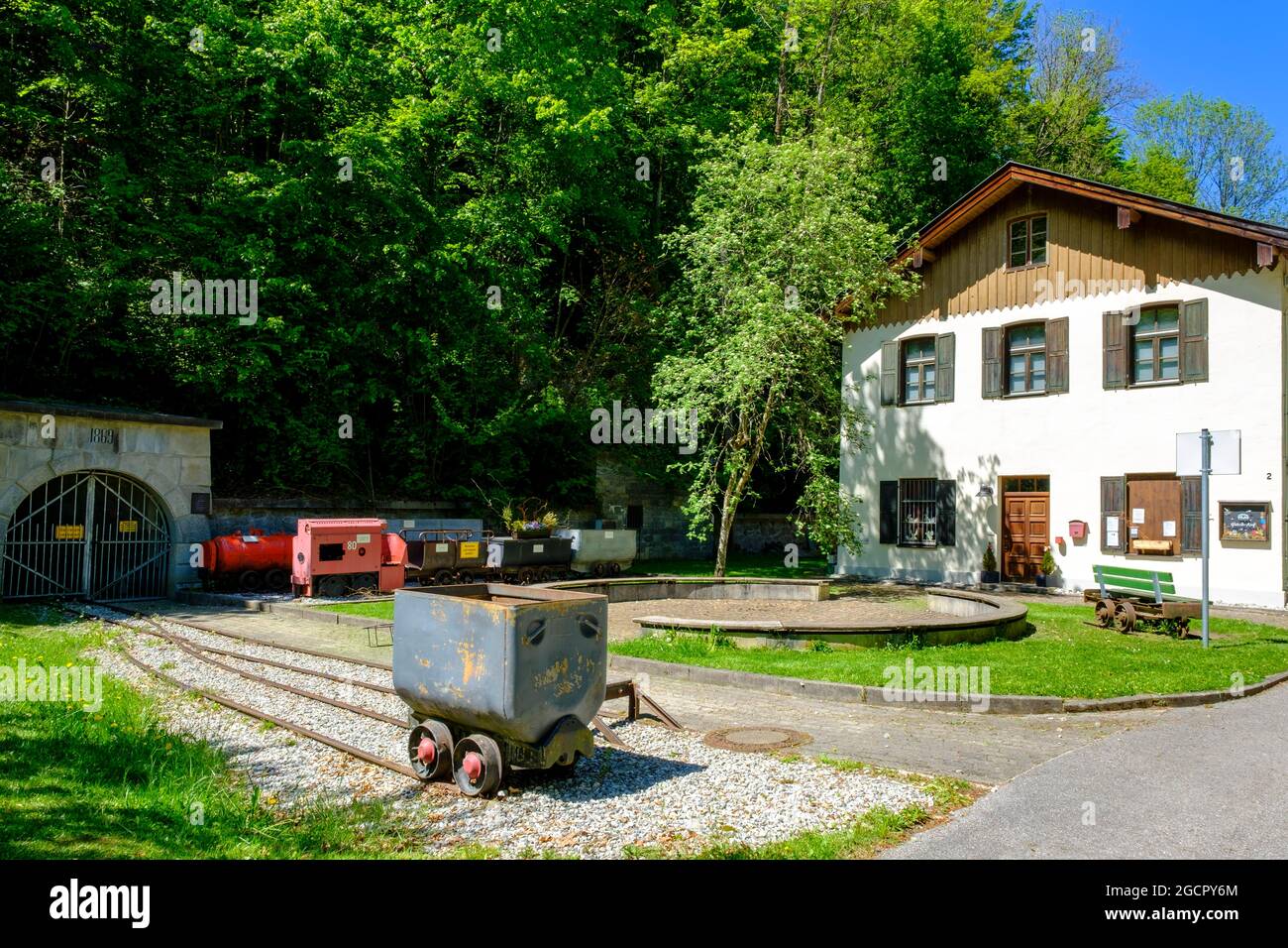 Peissenberg mine, mine museum, mining museum, Hohenpeissenberg, pitch coal mine, Upper Bavaria, Bavaria, Germany Stock Photo