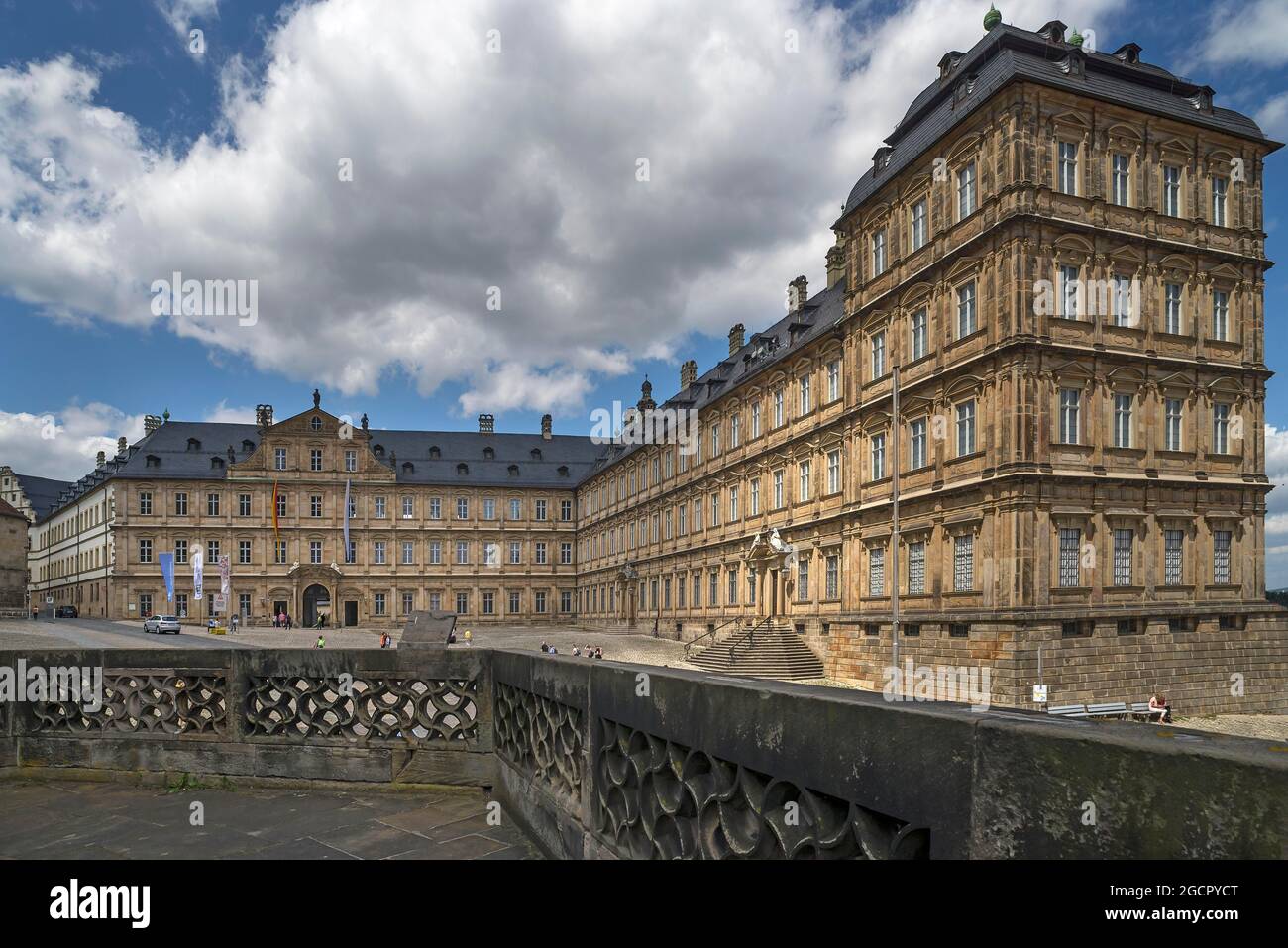 New Residence, built in 1602, in Renaissance style and extended in 1703 in Baroque style, Bamberg, Upper Franconia, Bavaria, Germany Stock Photo