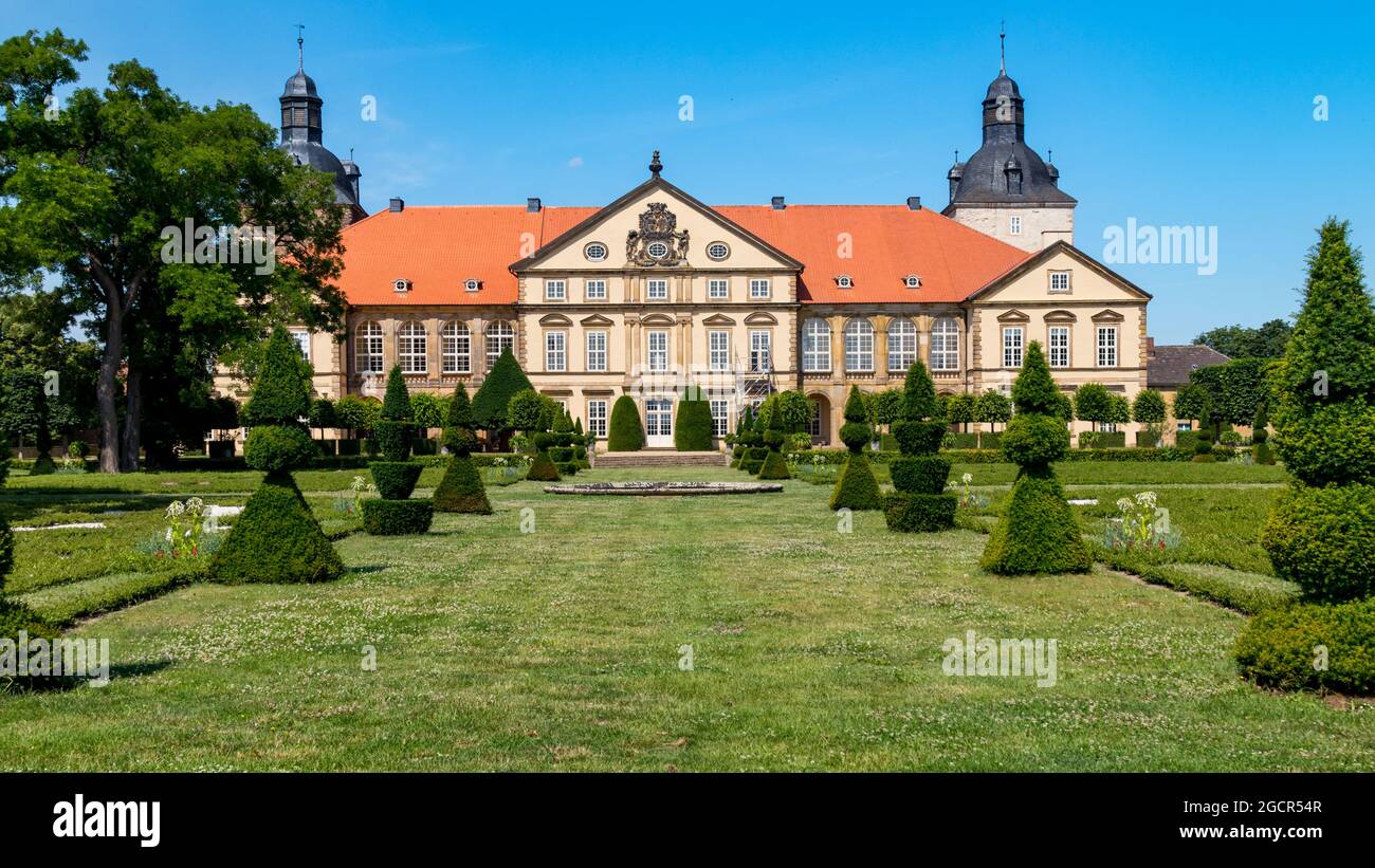 Baroque palace and landscape park Hundisburg in Saxony-Anhalt Stock Photo