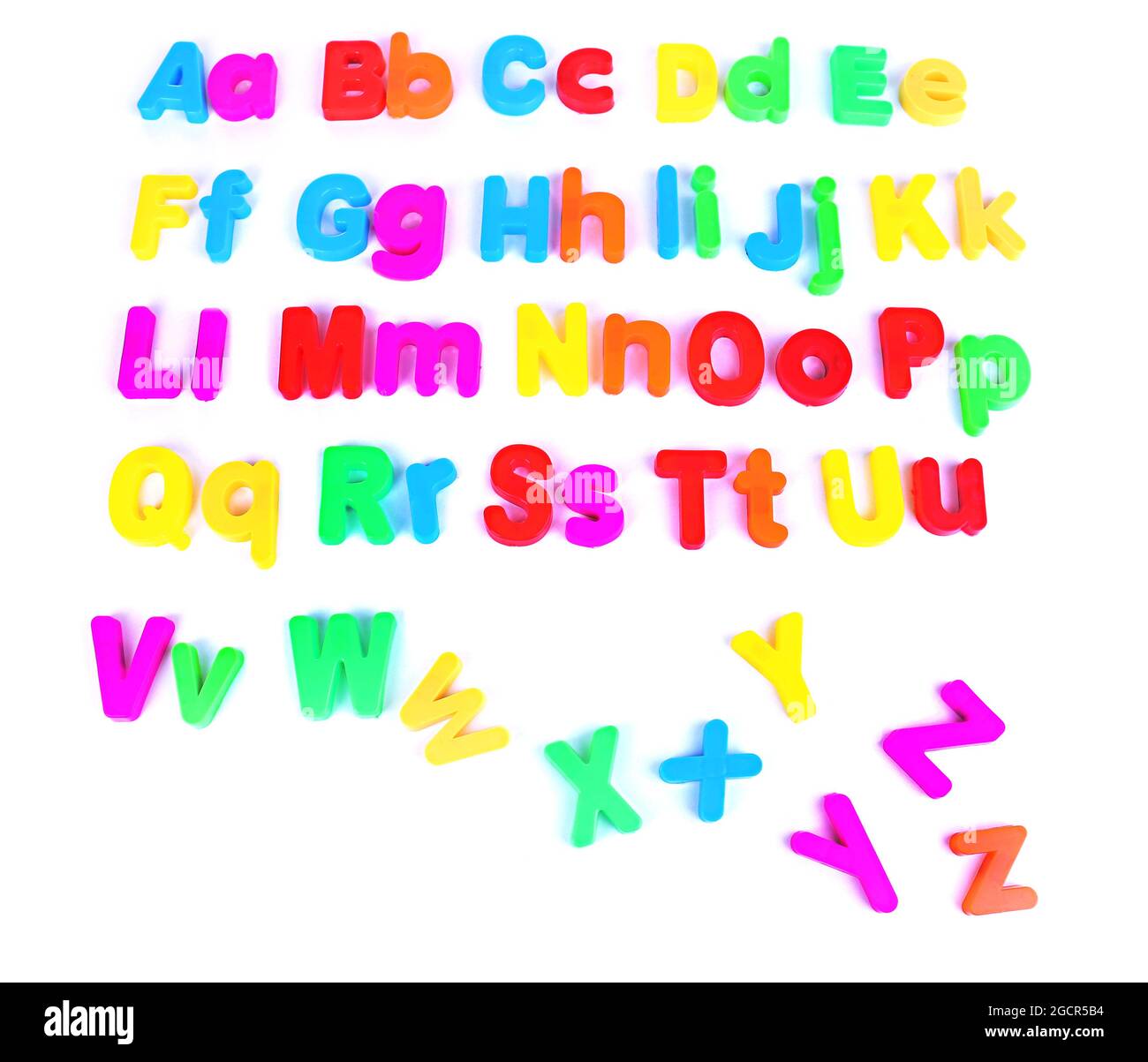 Colorful magnetic letters isolated on white Stock Photo - Alamy