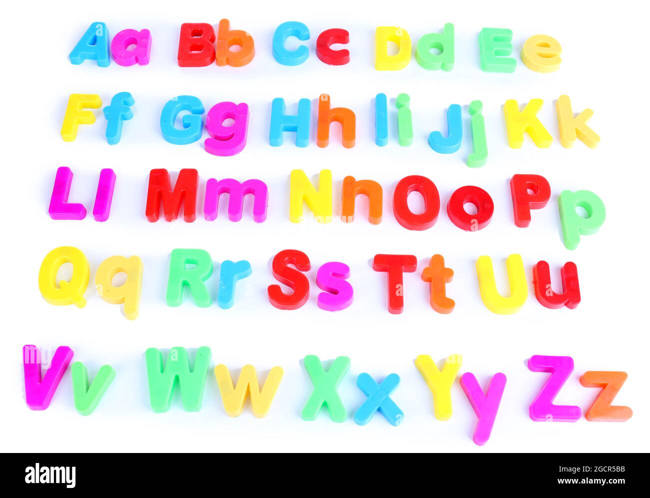Colorful magnetic letters isolated on white Stock Photo - Alamy