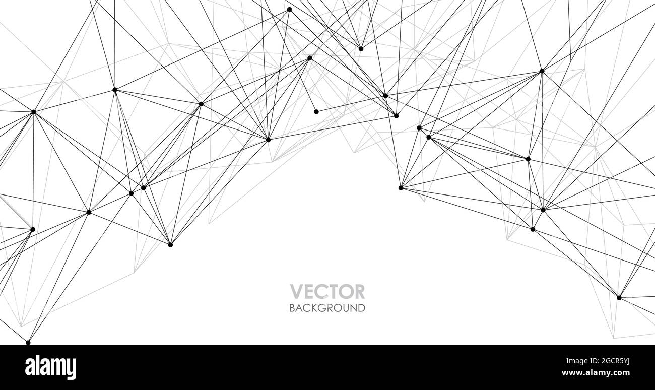 Connected lines and dots on white background. Vector illustration Stock ...