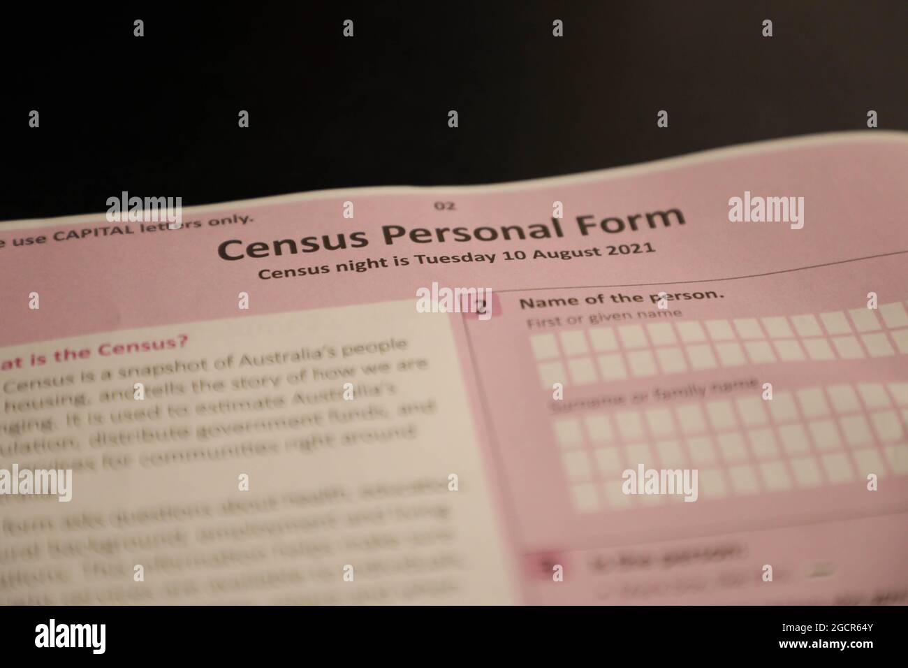 Census form 2021 hi-res stock photography and images - Alamy