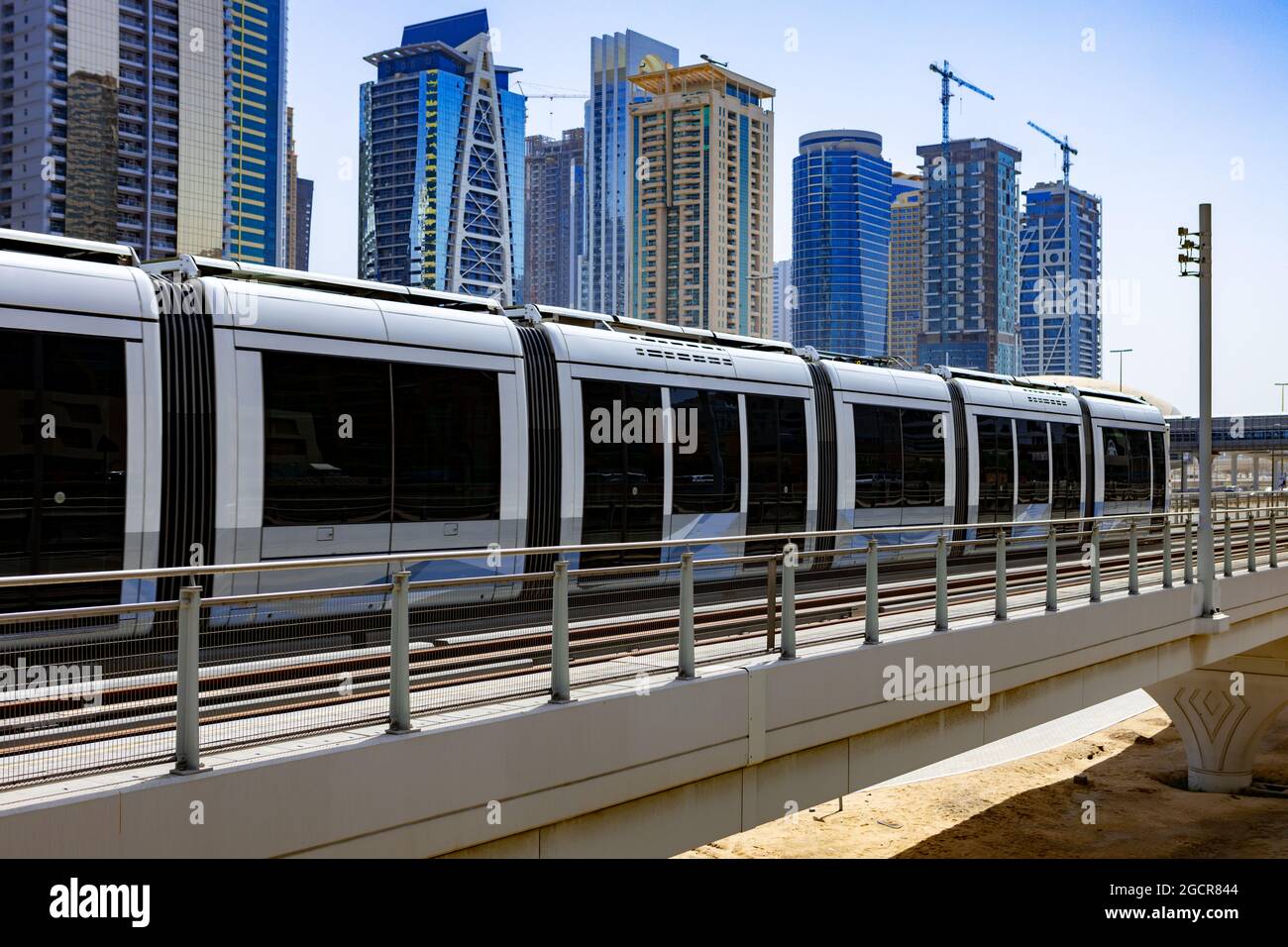 Metro railway train in Dubai city in UAE Stock Photo - Alamy