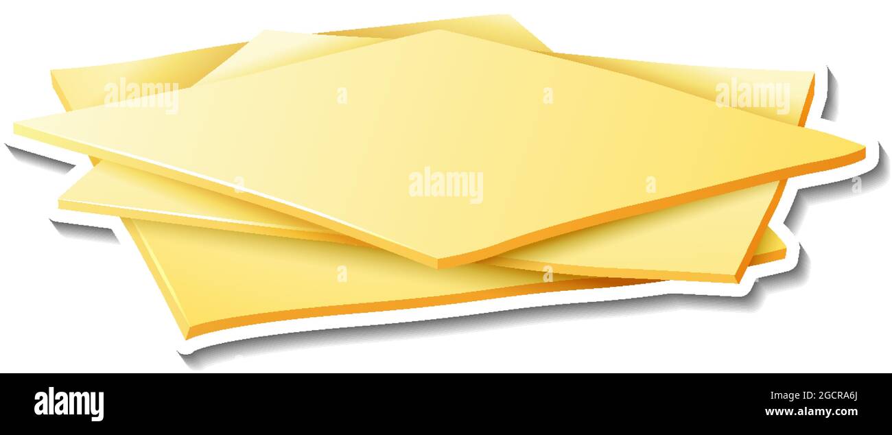Slices of cheese sticker on white background illustration Stock Vector ...