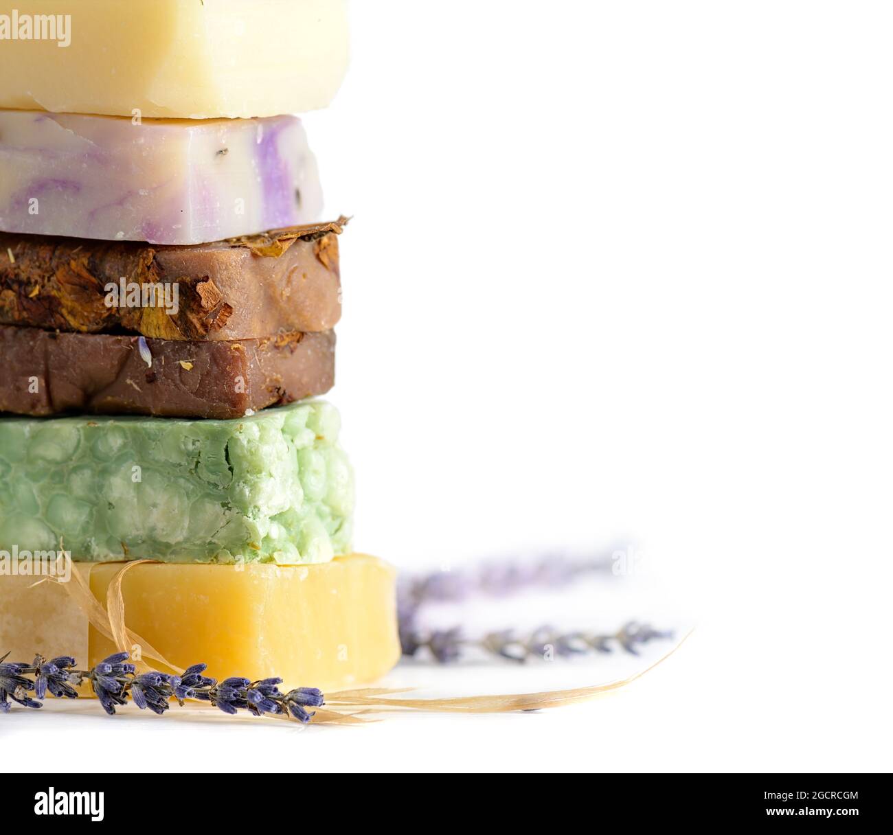 Handmade Soap Stack on white background Stock Photo - Alamy