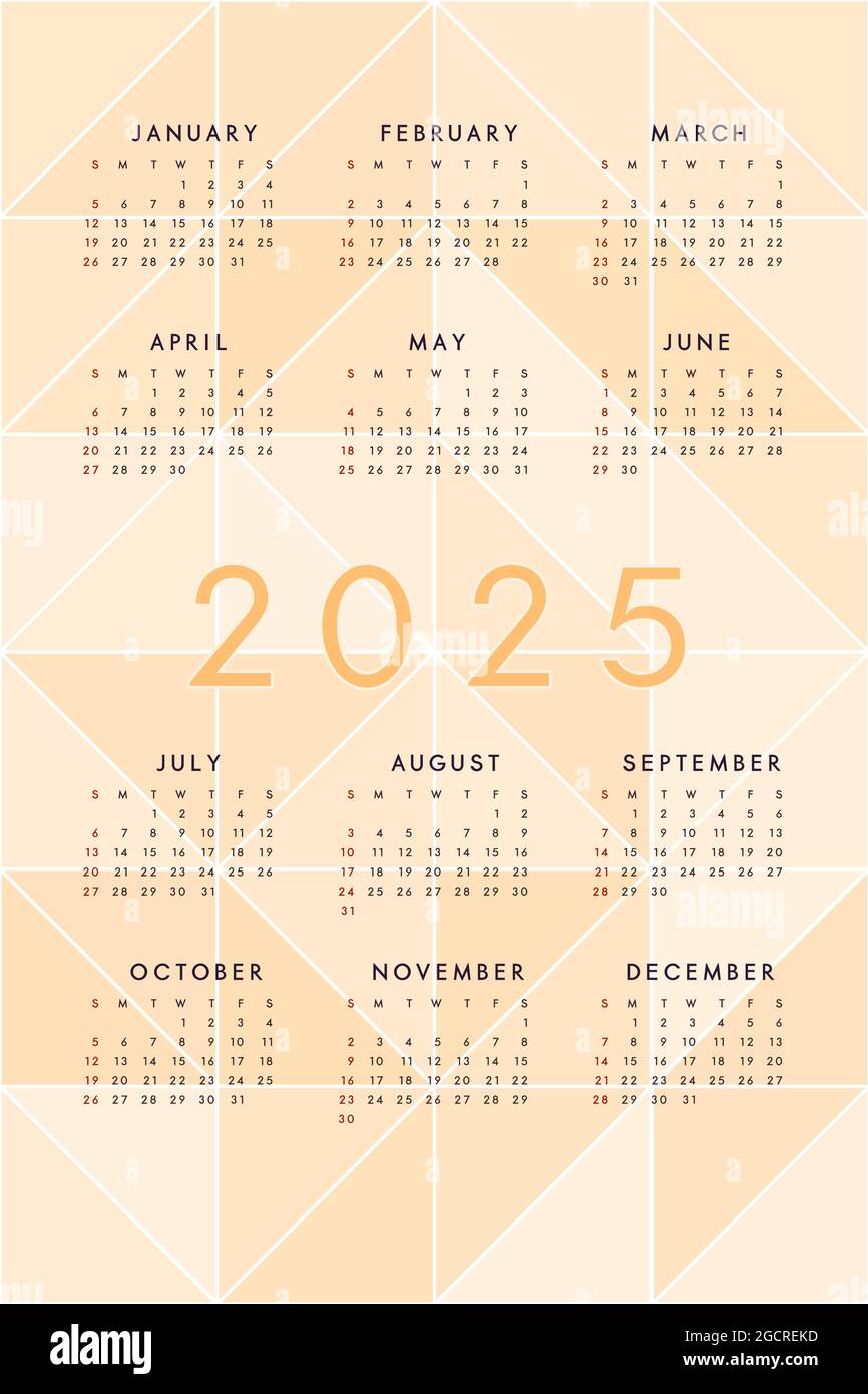 orange-2025-calendar-template-with-mosaic-translucent-triangles-calendar-design-for-print-and