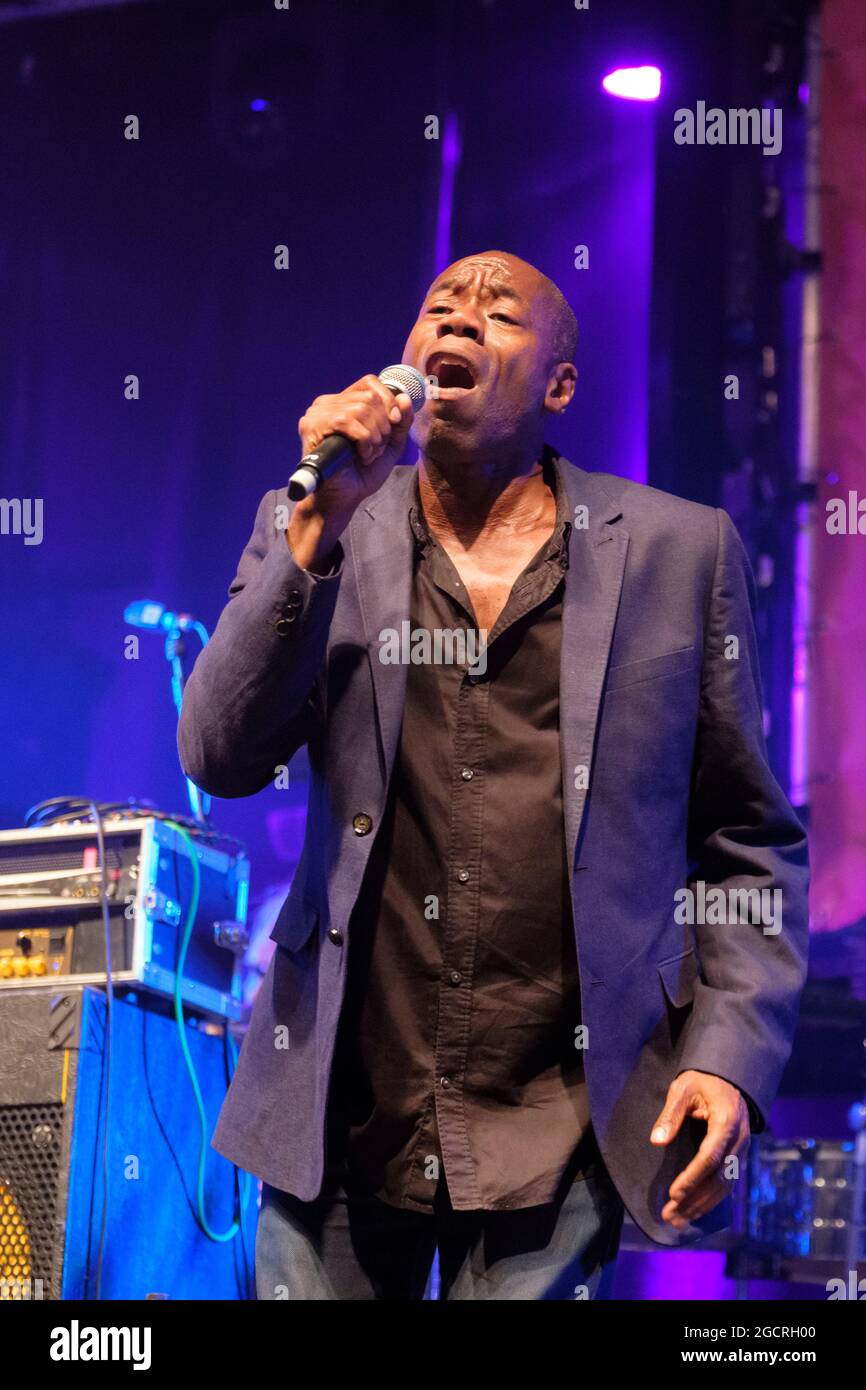 Roachford performing with the SAS Band (Spike's All Stars) at Wickham Festival. August 5, 2021 Stock Photo