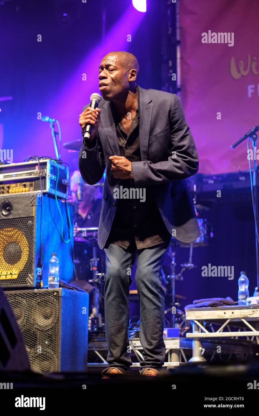 Roachford performing with the SAS Band (Spike's All Stars) at Wickham Festival. August 5, 2021 Stock Photo
