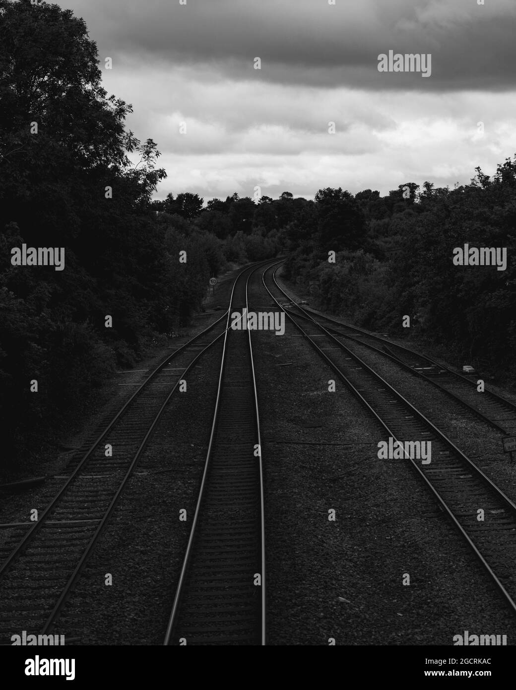 Empty Train tracks Stock Photo Alamy