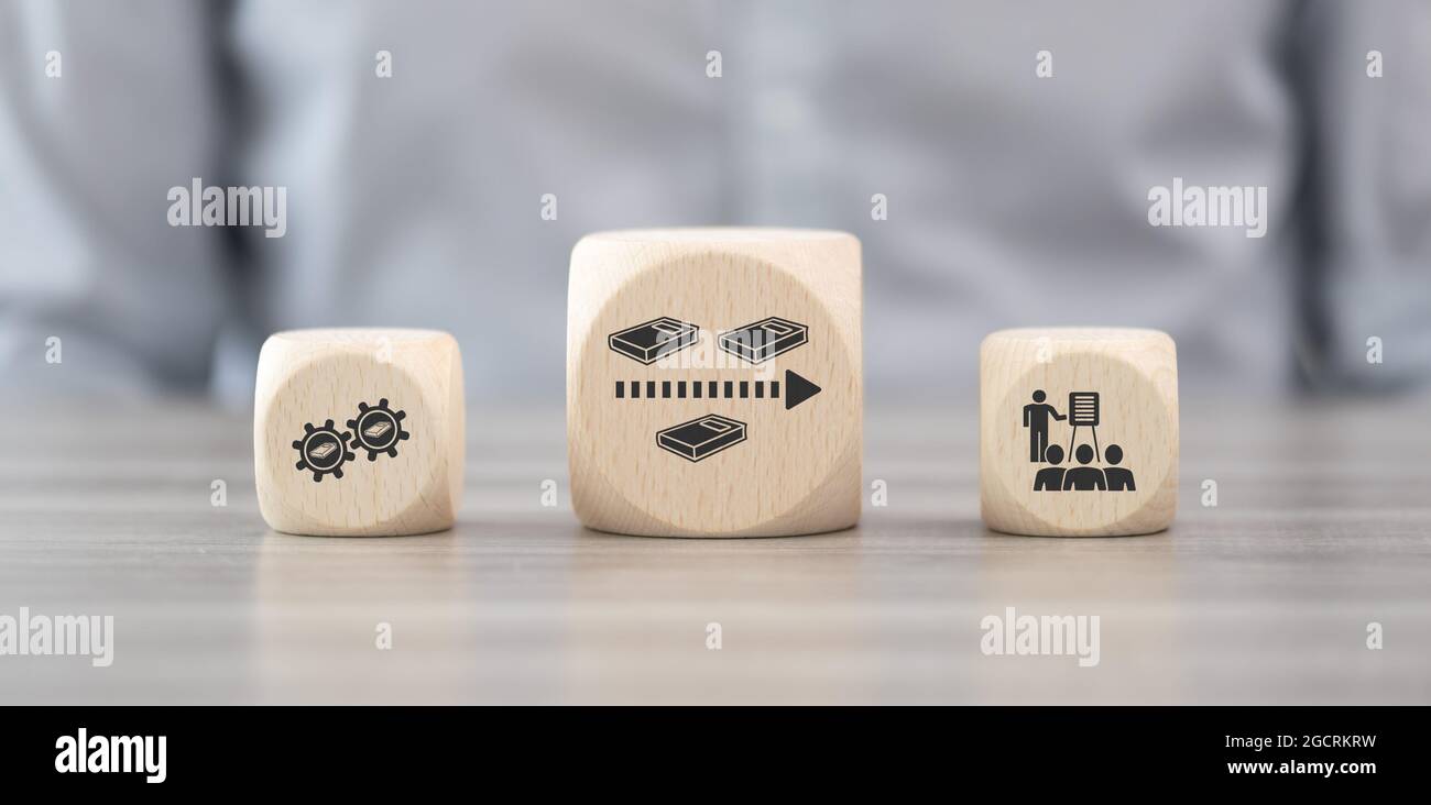 Wooden blocks with symbol of continuing education concept Stock Photo ...