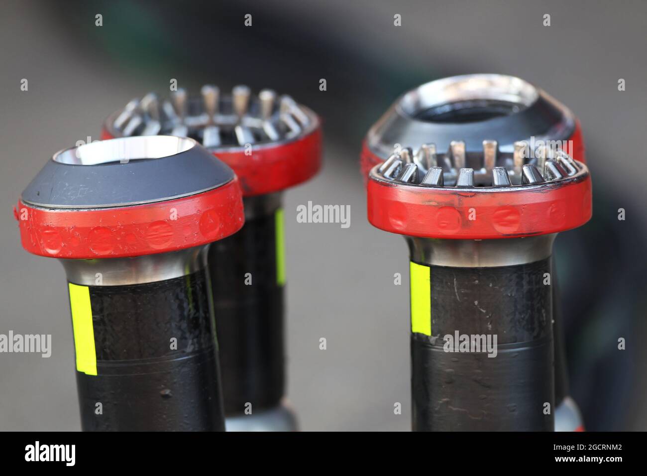 Wheel guns. Formula One Testing, Barcelona, Spain. 1st March 2012. Stock Photo