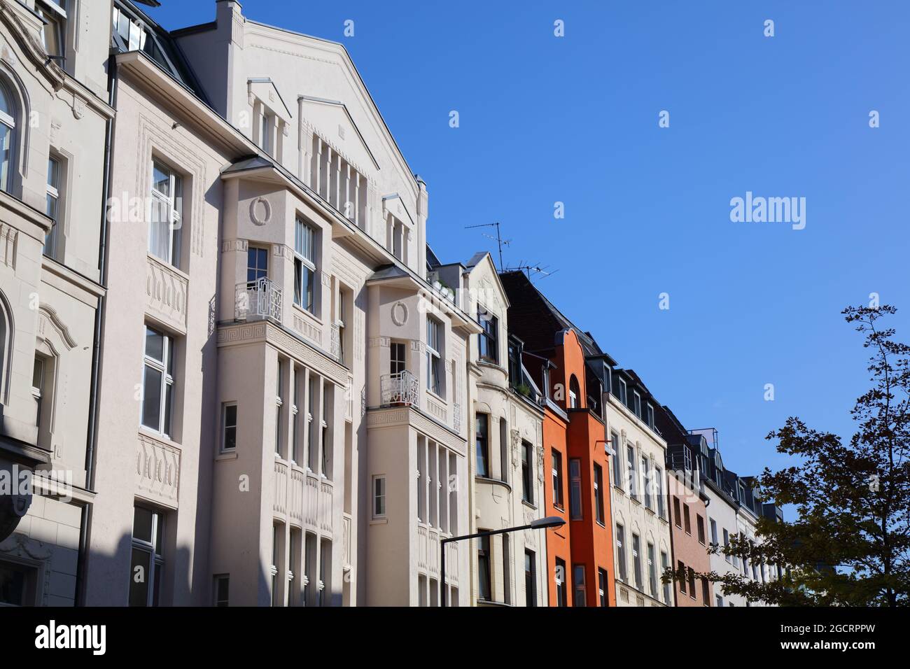 Cologne city, Germany. Old residential street view in Cologne. Stock Photo