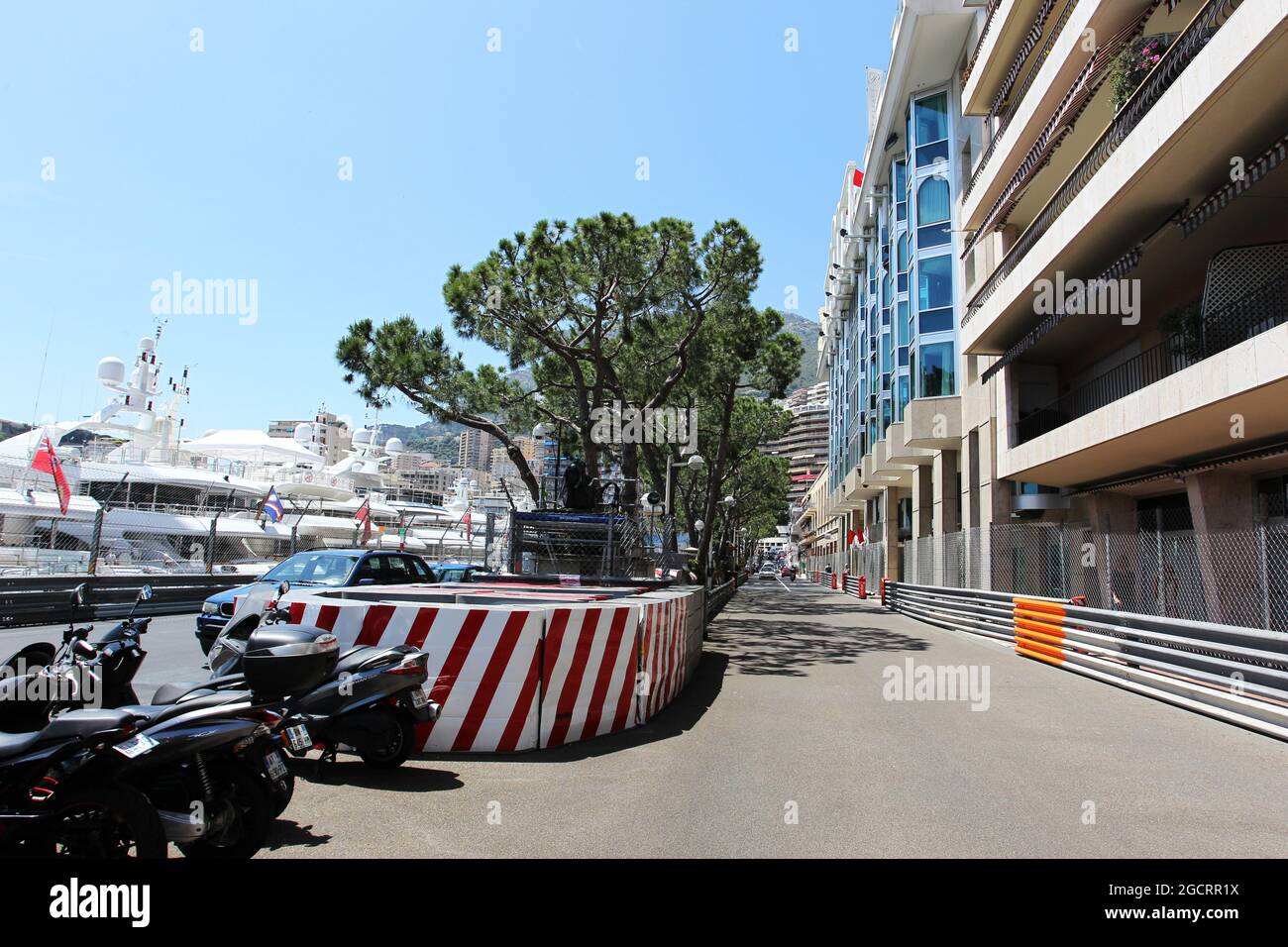 Extended run off area at the Nouvelle Chicane. Monaco Grand Prix, Wednesday  23rd May 2012. Monte Carlo, Monaco Stock Photo - Alamy