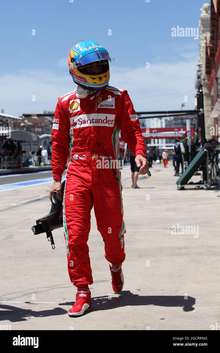 Fernando Alonso (ESP) Ferrari knocked out of Q2. European Grand Prix,  Saturday 23rd June 2012. Valencia, Spain Stock Photo - Alamy