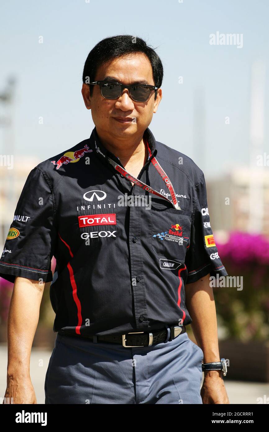 Chalerm Yoovidhya (THA) Red Bull Racing Co-Owner. European Grand Prix, Sunday 24th June 2012. Valencia, Spain. Stock Photo