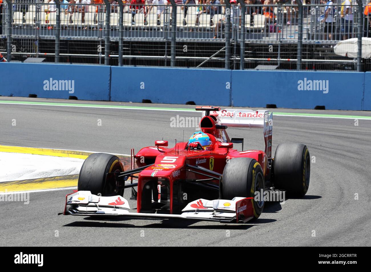 Fernando Alonso (ESP) Ferrari F2012. European Grand Prix, Sunday 24th June 2012. Valencia, Spain. Stock Photo