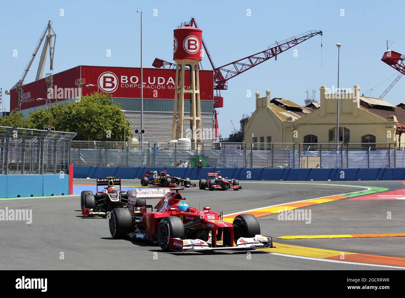 Fernando Alonso (ESP) Ferrari F2012. European Grand Prix, Sunday 24th June 2012. Valencia, Spain. Stock Photo