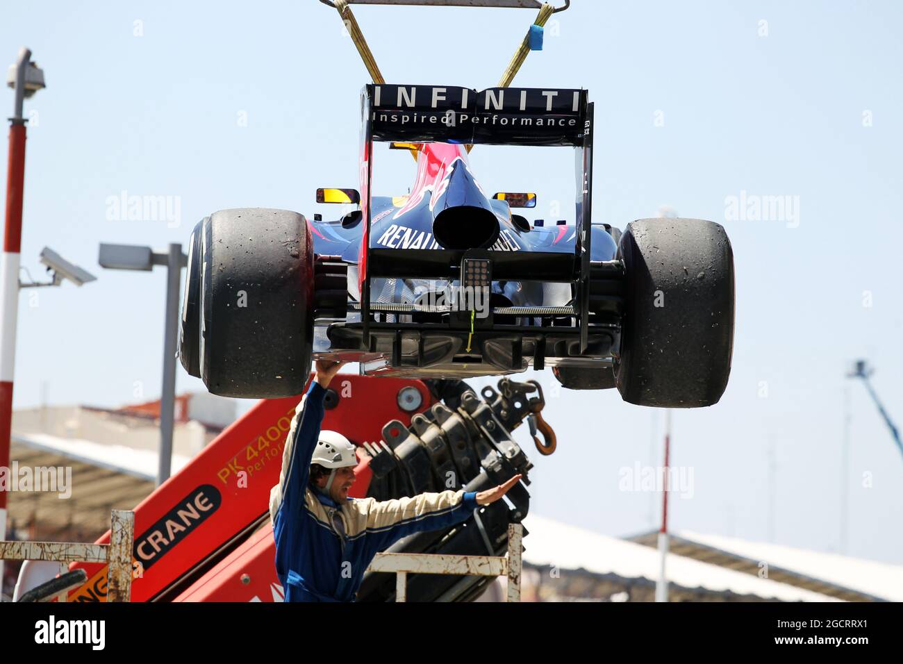 The Red Bull Racing RB8 of race retiree Sebastian Vettel (GER) Red Bull ...