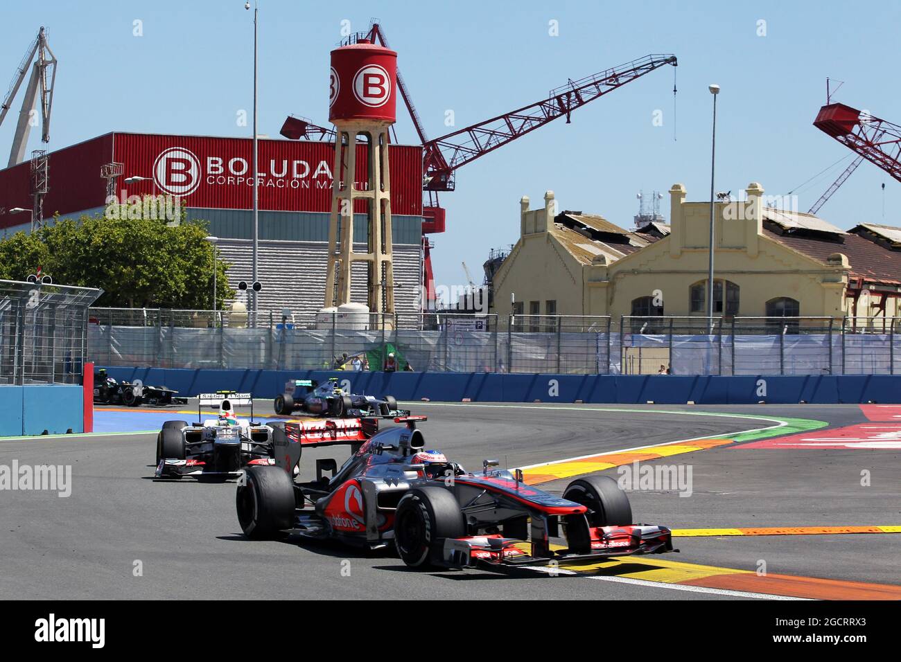 Jenson Button (GBR) McLaren MP4/27. European Grand Prix, Sunday 24th June 2012. Valencia, Spain. Stock Photo