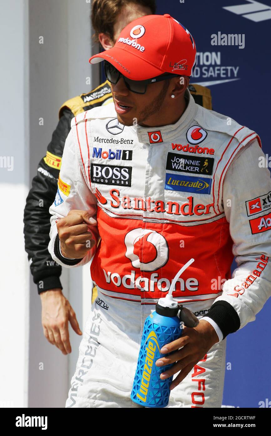 Lewis Hamilton (GBR) McLaren celebrates his pole position in parc ferme.  Hungarian Grand Prix, Saturday 28th July 2012. Budapest, Hungary Stock  Photo - Alamy