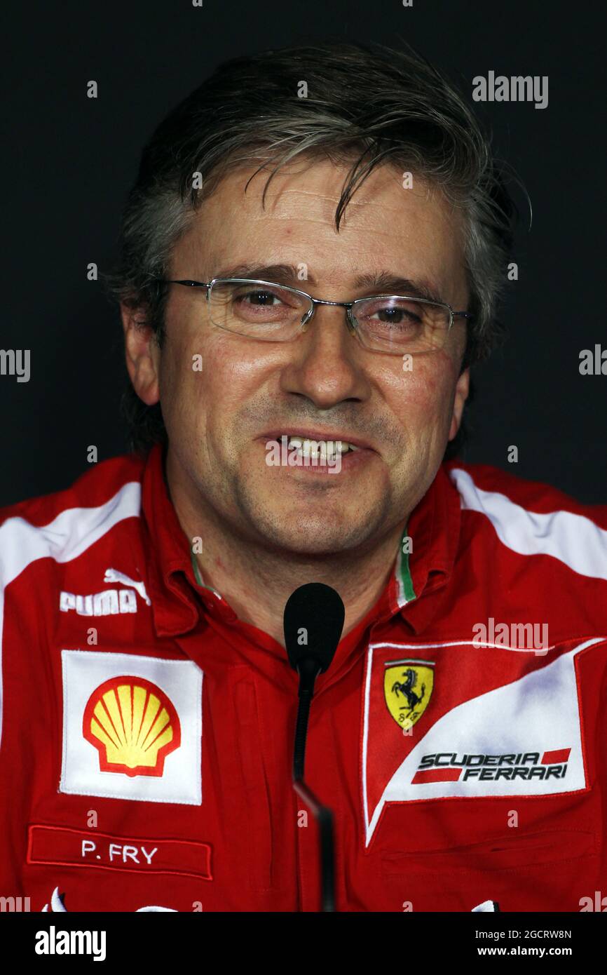Pat Fry (GBR) Ferrari Deputy Technical Director and Head of Race Engineering in the FIA Press Conference. Italian Grand Prix, Friday 7th September 2012. Monza Italy. Stock Photo