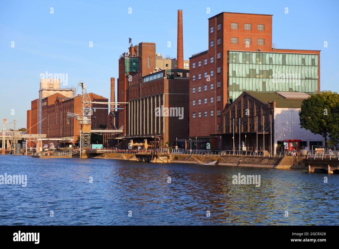 Duisburg city in Germany. Inner Harbour (Innenhafen). Former industrial architecture. Stock Photo