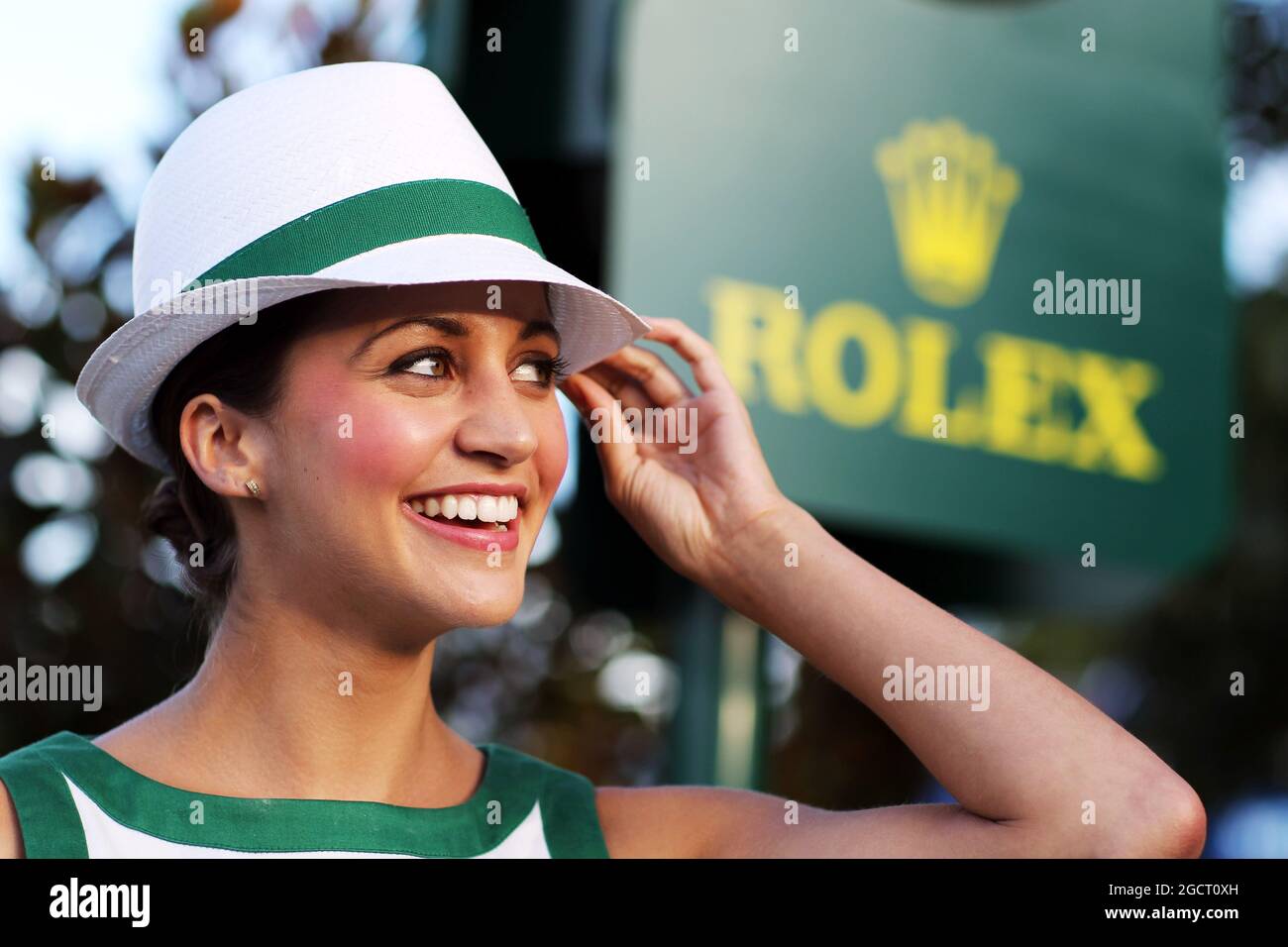 Rolex girl. Australian Grand Prix, Friday 15th March 2013. Albert Park, Melbourne, Australia. Stock Photo