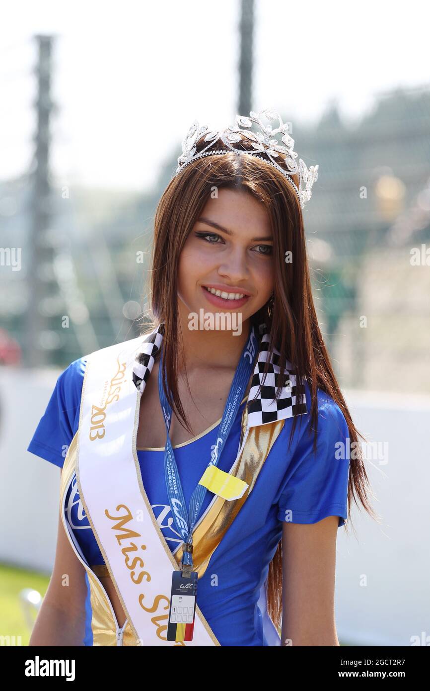 Miss Slovensko 2013 winner, grid girl. FIA World Endurance Championship, Round 2, Saturday 4 May 2013. Spa-Francorchamps, Belgium. Stock Photo