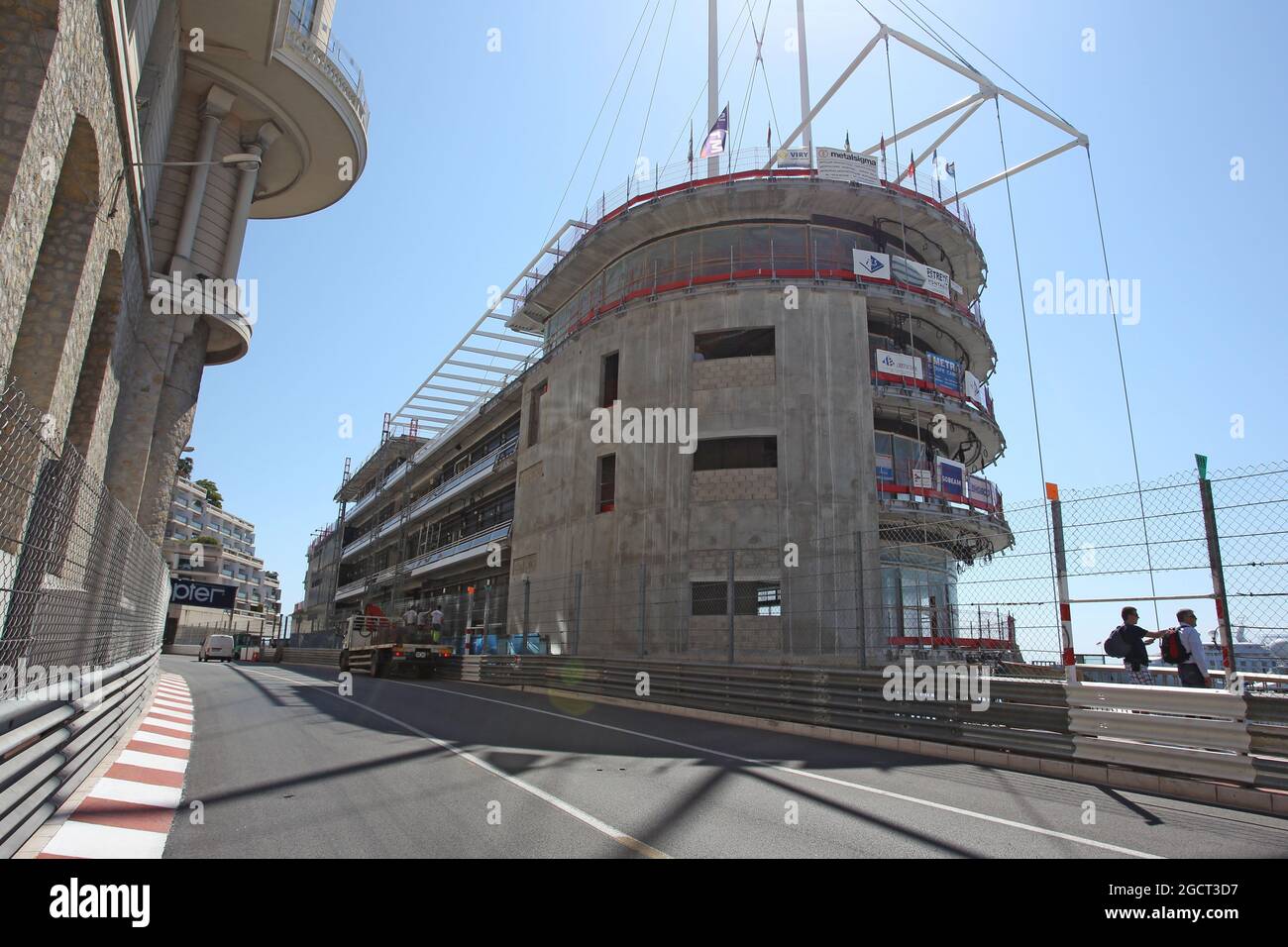 New building being constructed at the exit of the tunnel. Monaco Grand ...