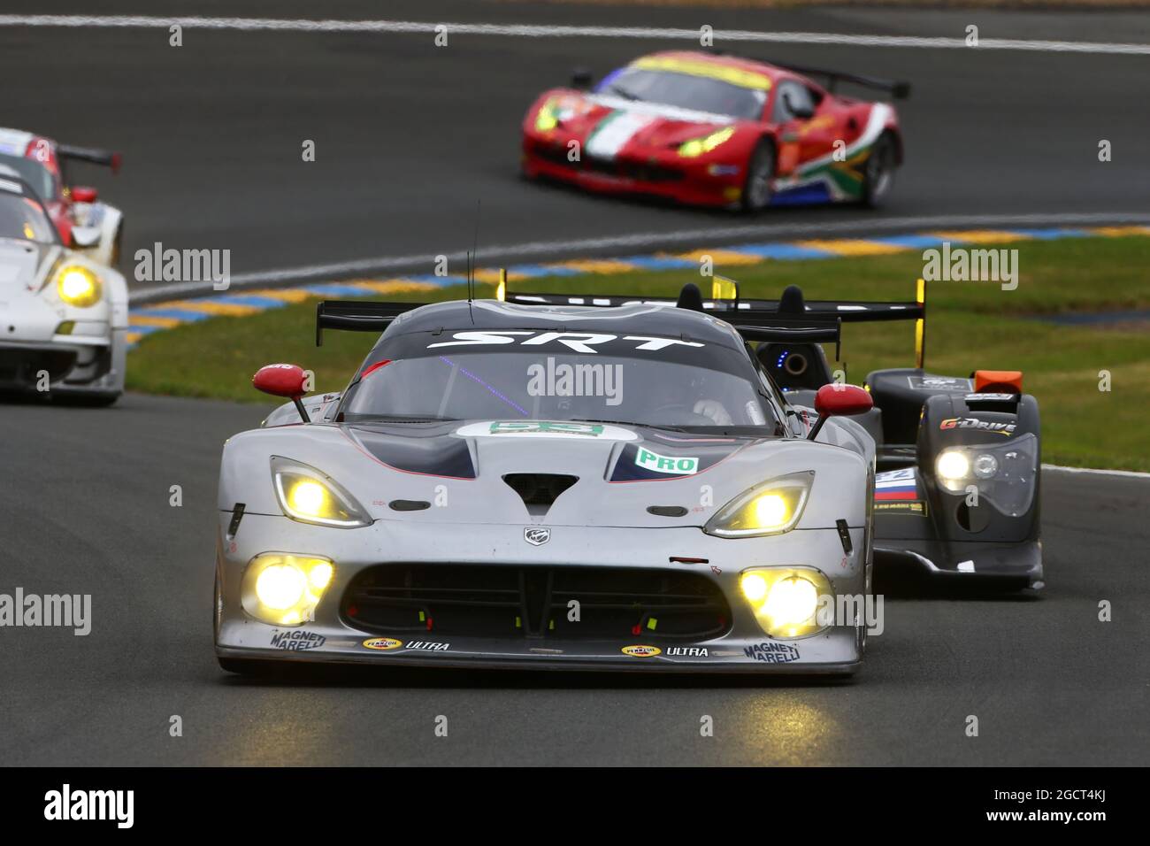 Ryan Dalziel (GBR) / Dominik Farnbacher (GER) / Marc Goossens (BEL) SRT Motorsports Viper GTS-R. Le Mans 24 Hours Race, Saturday 22nd June 2013. Le Mans, France. Stock Photo