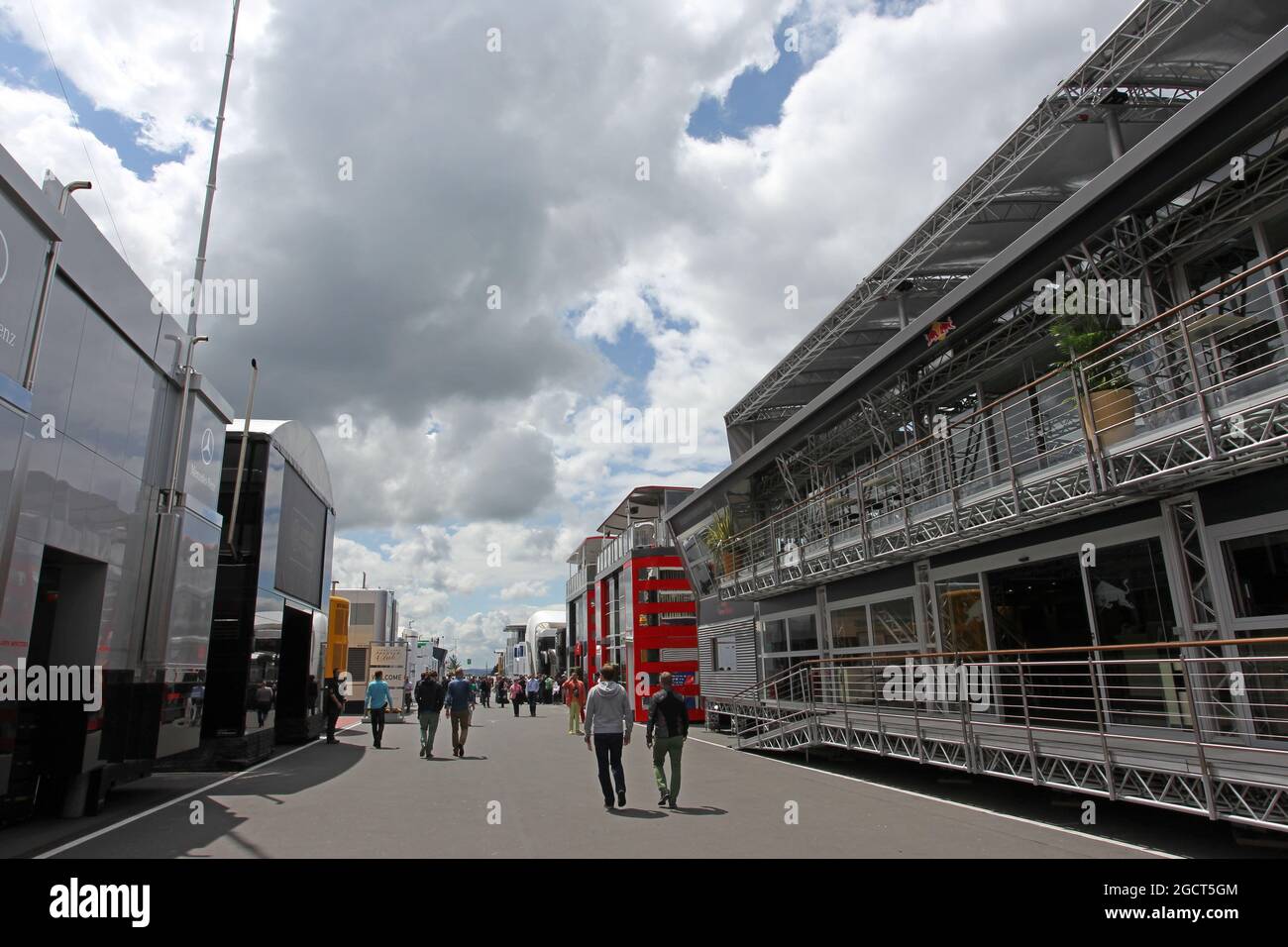 The paddock. German Grand Prix, Thursday 4th July 2013. Nurburgring, Germany. Stock Photo