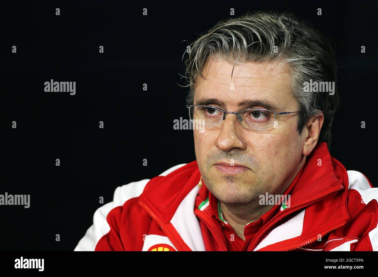 Pat Fry (GBR) Ferrari Deputy Technical Director and Head of Race Engineering in the FIA Press Conference. German Grand Prix, Friday 5th July 2013. Nurburgring, Germany. Stock Photo